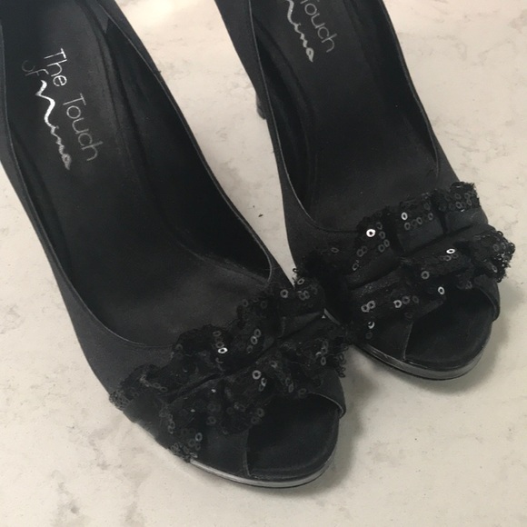 Nina black peep toe heels - Picture 5 of 5